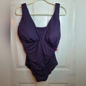Lands' End One Piece Swimsuit Purple Sz 18W NWT